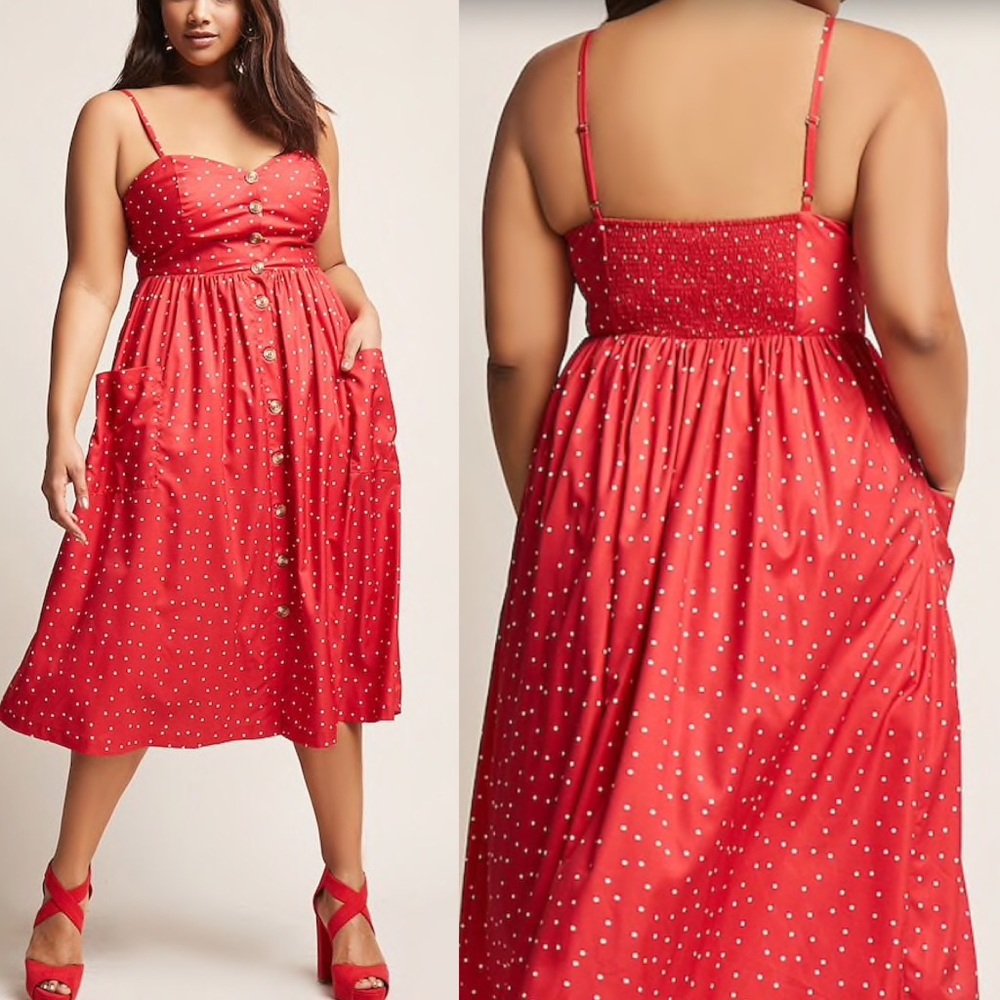 Plus size polkadot Cami dress